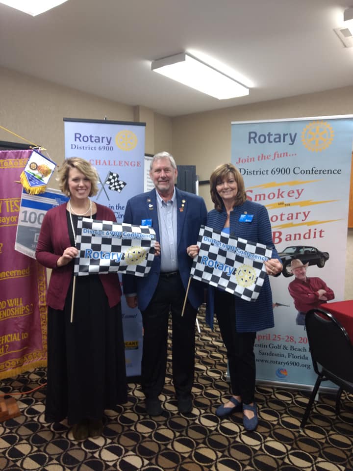 DG Court at Rotary Club of Bremen with President Tara Chapman and AG Susan Hewitt