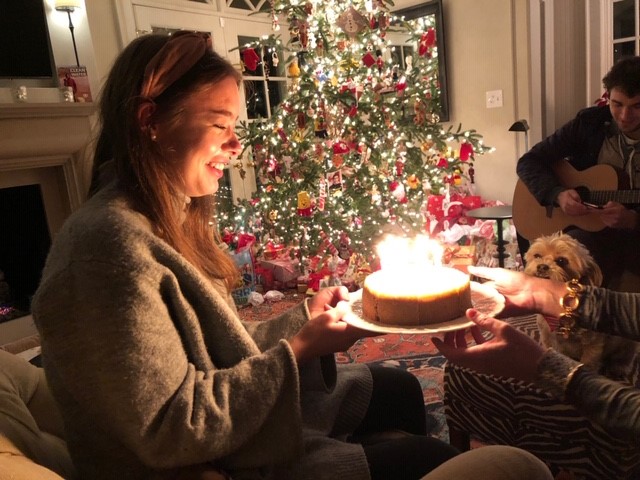 Annemarie Böker celebrates her birthday and the holidays (below) with the Hohlstein family, RC of Atlanta