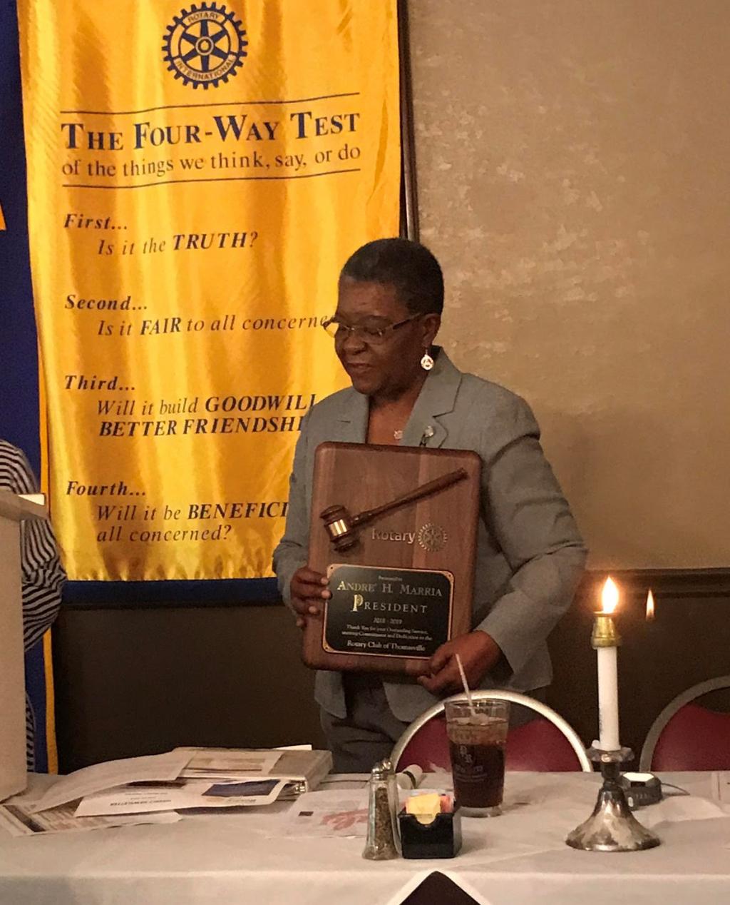 Andre Marria, Rotary Club of Thomasville outgoing President