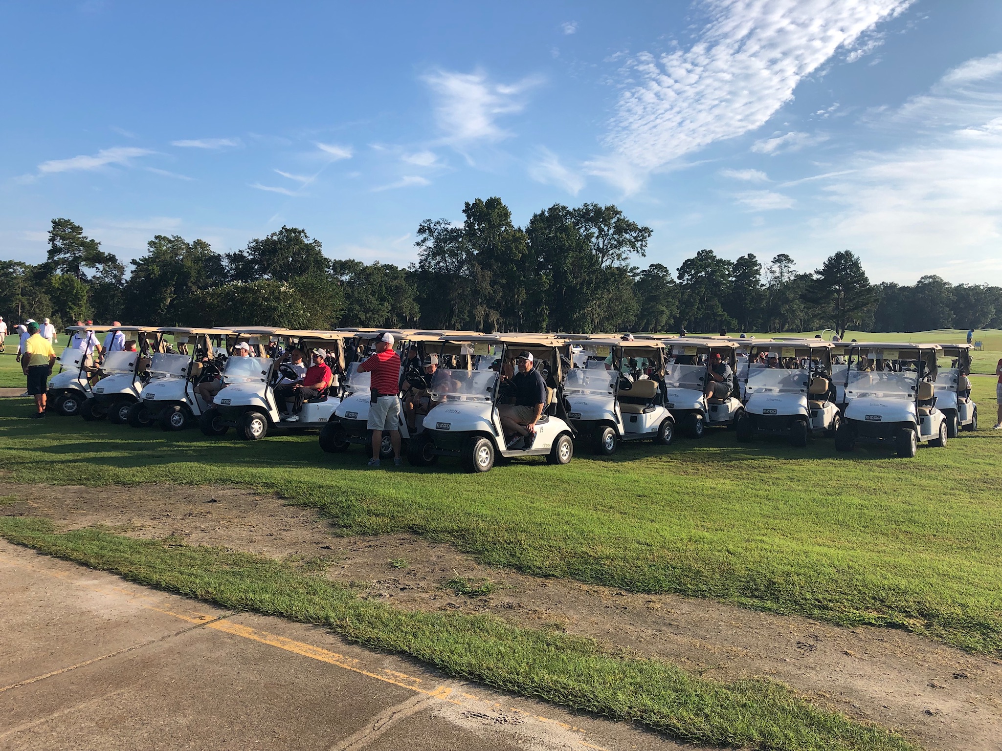 Golfers getting ready to start the Tournament